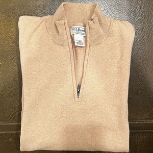 Beautiful Never Worn - Light Beige/Tan 1/2 Zip Men's Sweater - Large